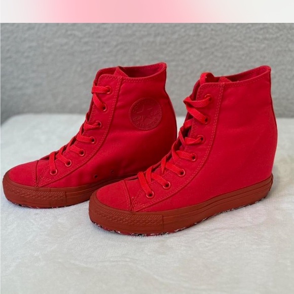 Converse Chuck Taylor All Star Platform Plus Hidden Wedge High Top Sneakers - Picture 3 of 10